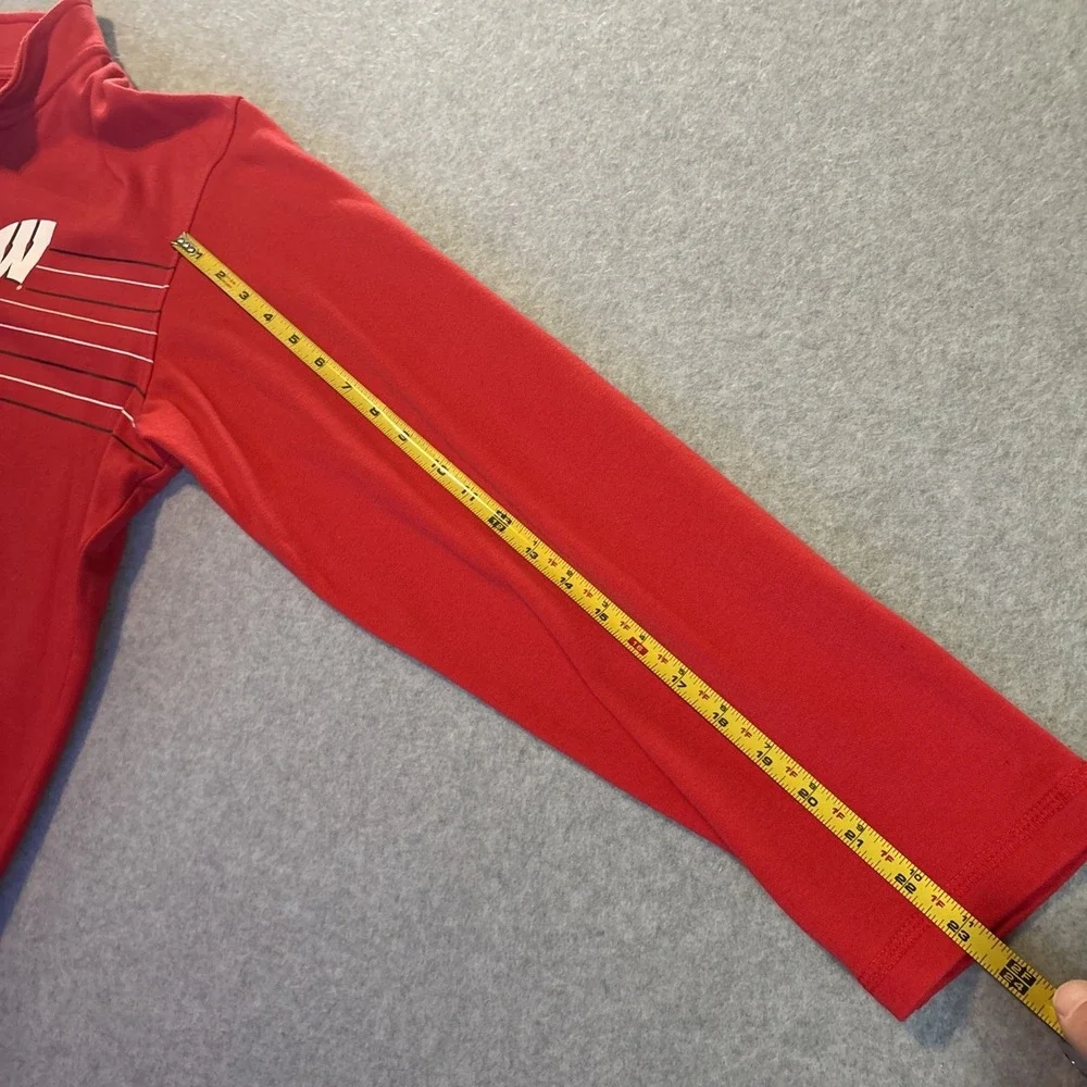 Wisconsin Badgers Red Pullover Quarter Zip Captivating Men's 2XL Very Good Cond.